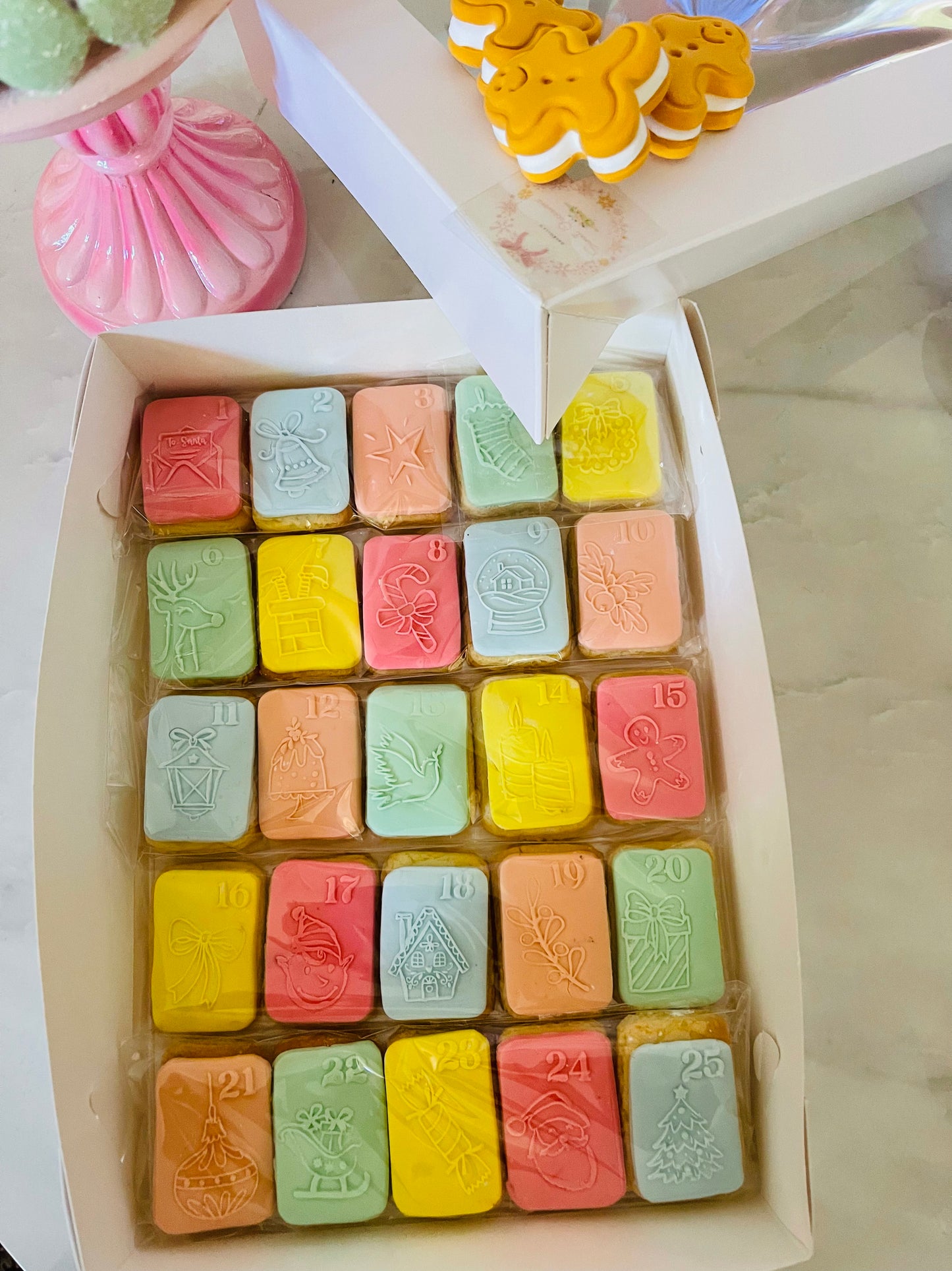 Christmas Advent Calendar Sugar Cookies